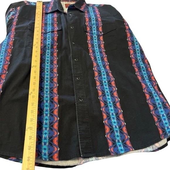 Rustler By Wrangler Vintage Pearl Snap Button Down Shirt Men’s Size XL - Picture 11 of 12